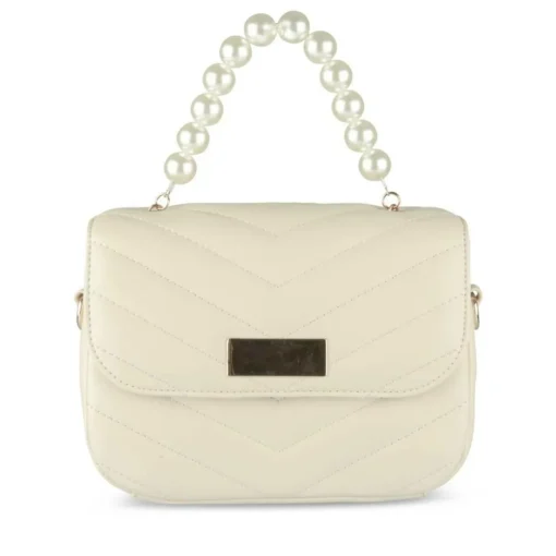 Sac à Main BEIGE Femme Motif Perle