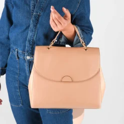Sac à Main BEIGE Femme Motif Uni