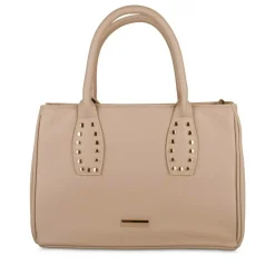 Sac à Main BEIGE Femme Motif Clouté