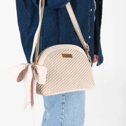 Sac à Main BEIGE Femme Motif A Pois
