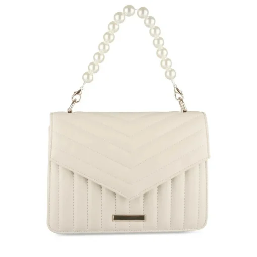 Sac à Main BEIGE Femme Motif Perle