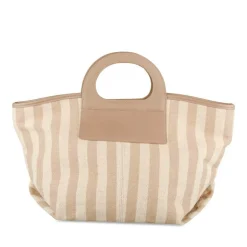 Sac à Main BEIGE Femme Motif Rayures