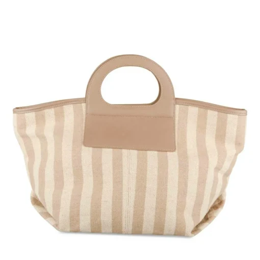 Sac à Main BEIGE Femme Motif Rayures