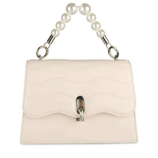 Sac à Main BEIGE Femme Motif Perle