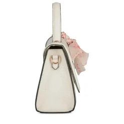 Sac à Main BEIGE Femme Motif Fleuri