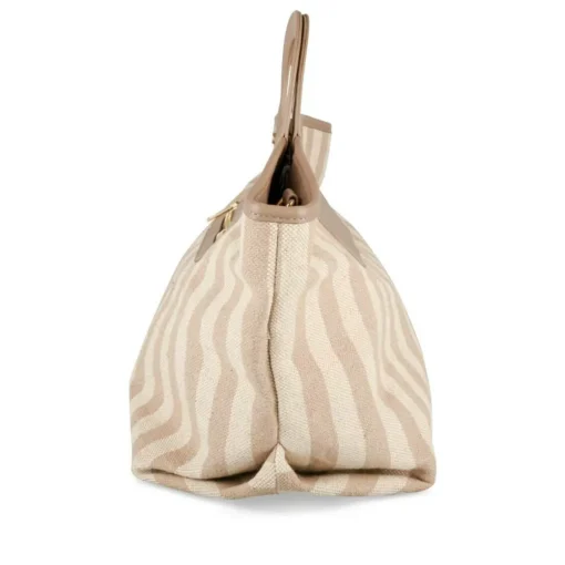 Sac à Main BEIGE Femme Motif Rayures