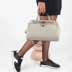 Sac à Main BEIGE Femme Motif Tressé