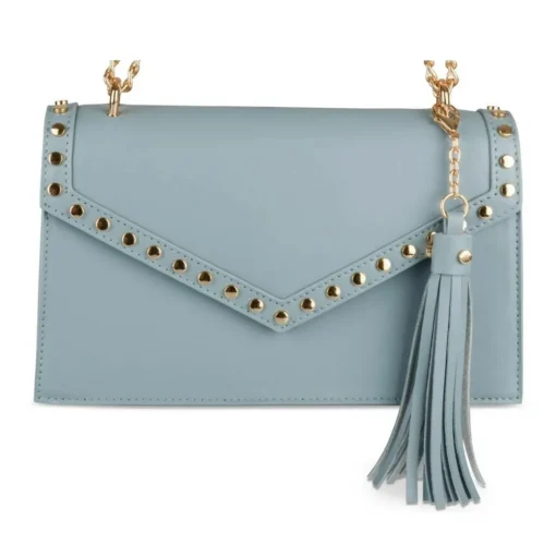 Sac à Main BLEU Femme Motif Clouté