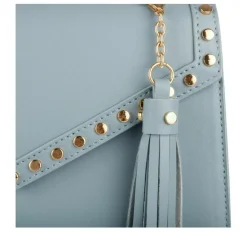 Sac à Main BLEU Femme Motif Clouté