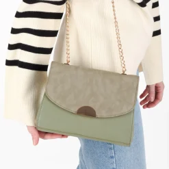 Sac à Main KAKI Femme Motif Uni