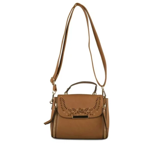 Sac à Main MARRON Femme Motif Fleuri
