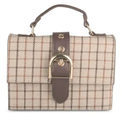 Sac à Main MARRON Femme Motif Carreaux