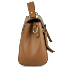 Sac à Main MARRON Femme Motif Fleuri