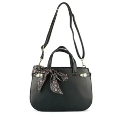 Sac à Main NOIR Femme Motif Fleuri
