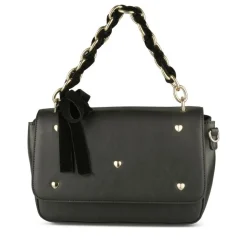 Sac à Main NOIR Femme Motif Coeurs