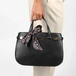 Sac à Main NOIR Femme Motif Fleuri