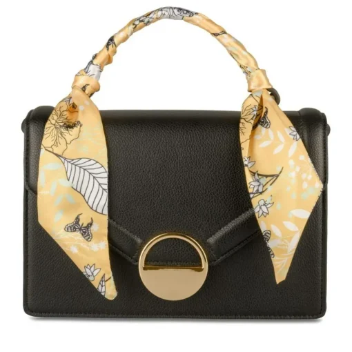 Sac à Main NOIR Femme Motif Fleuri