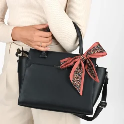 Sac à Main NOIR Femme Motif Fleuri