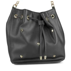 Sac à Main NOIR Femme Motif Coeurs