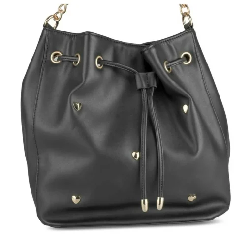 Sac à Main NOIR Femme Motif Coeurs