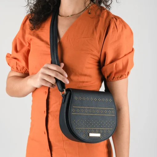 Sac à Main NOIR Femme Motif Clouté