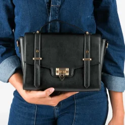 Sac à Main NOIR Femme Motif Uni