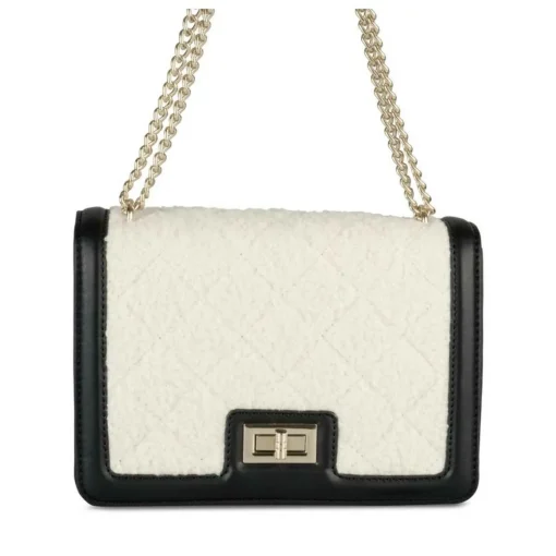 Sac à Main NOIR Femme Motif Fausse Fourrure