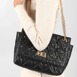 Sac à Main NOIR Femme Motif Clouté