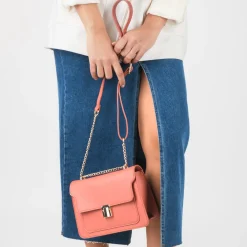Sac à Main ROUGE Femme Motif Uni
