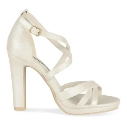 Sandales Aiguille BLANC Femme Motif Uni Boucle