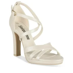 Sandales Aiguille BLANC Femme Motif Uni Boucle
