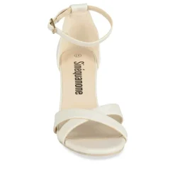 Sandales Aiguille BLANC Femme Motif Uni Boucle