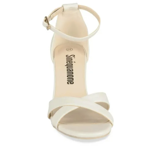 Sandales Aiguille BLANC Femme Motif Uni Boucle