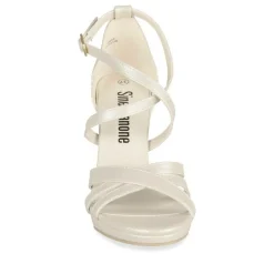 Sandales Aiguille BLANC Femme Motif Uni Boucle