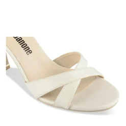 Sandales Aiguille BLANC Femme Motif Uni Boucle
