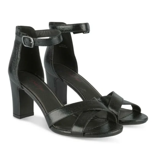 Sandales Aiguille NOIR Femme Motif Paillettes Boucle