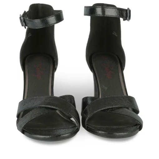Sandales Aiguille NOIR Femme Motif Paillettes Boucle