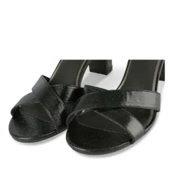 Sandales Aiguille NOIR Femme Motif Paillettes Boucle