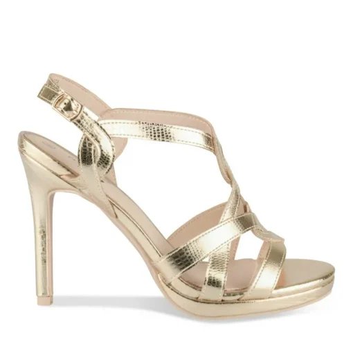 Sandales Aiguille OR Femme Motif Uni A Enfiler