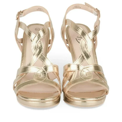 Sandales Aiguille OR Femme Motif Uni A Enfiler