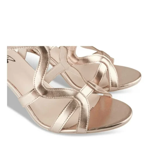 Sandales Aiguille OR Femme Motif Uni Boucle