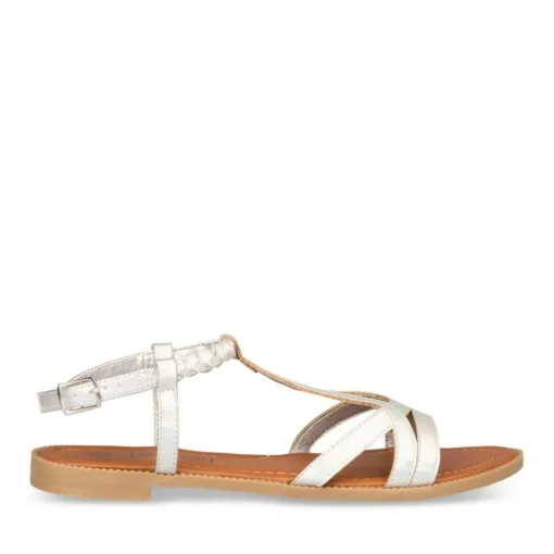 Sandales ARGENT Femme Boucle