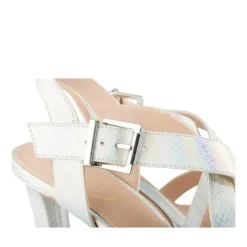 Sandales ARGENT Femme Motif Uni Boucle