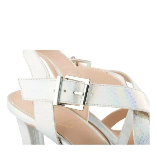 Sandales ARGENT Femme Motif Uni Boucle