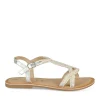 Sandales ARGENT Fille CUIR Motif Tressé Boucle