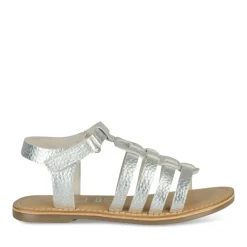 Sandales ARGENT Fille CUIR Motif Iridescent Scratch