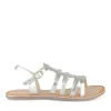 Sandales ARGENT Fille CUIR Motif Tressé Boucle