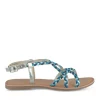 Sandales ARGENT Fille CUIR Motif Tressé Boucle