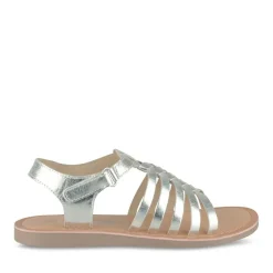 Sandales ARGENT Fille CUIR Motif Tressé Scratch