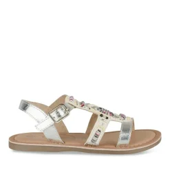 Sandales ARGENT Fille CUIR Motif Uni Boucle